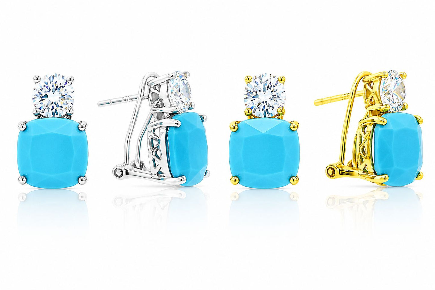 Medium Classic Double Stones CZ Earring – KE19771