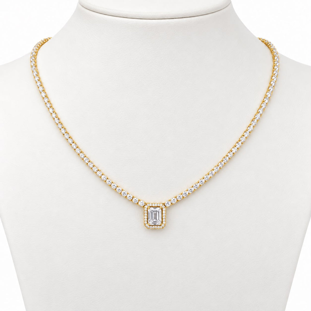 Micro Diamond Baguette Choker - KN22418