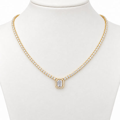 Micro Diamond Baguette Choker - KN22418