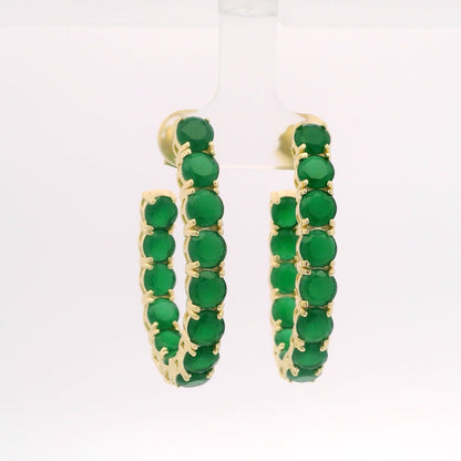 5MM Stone Oval 1.5" Hoop - KE19944