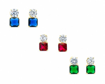 Small Classic Double Stones CZ Earring – KE19930
