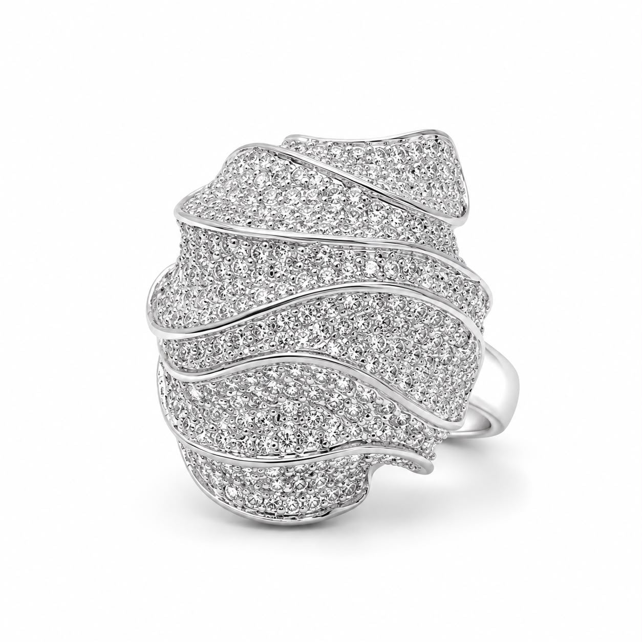 Pave Wave statement Ring - CR635409