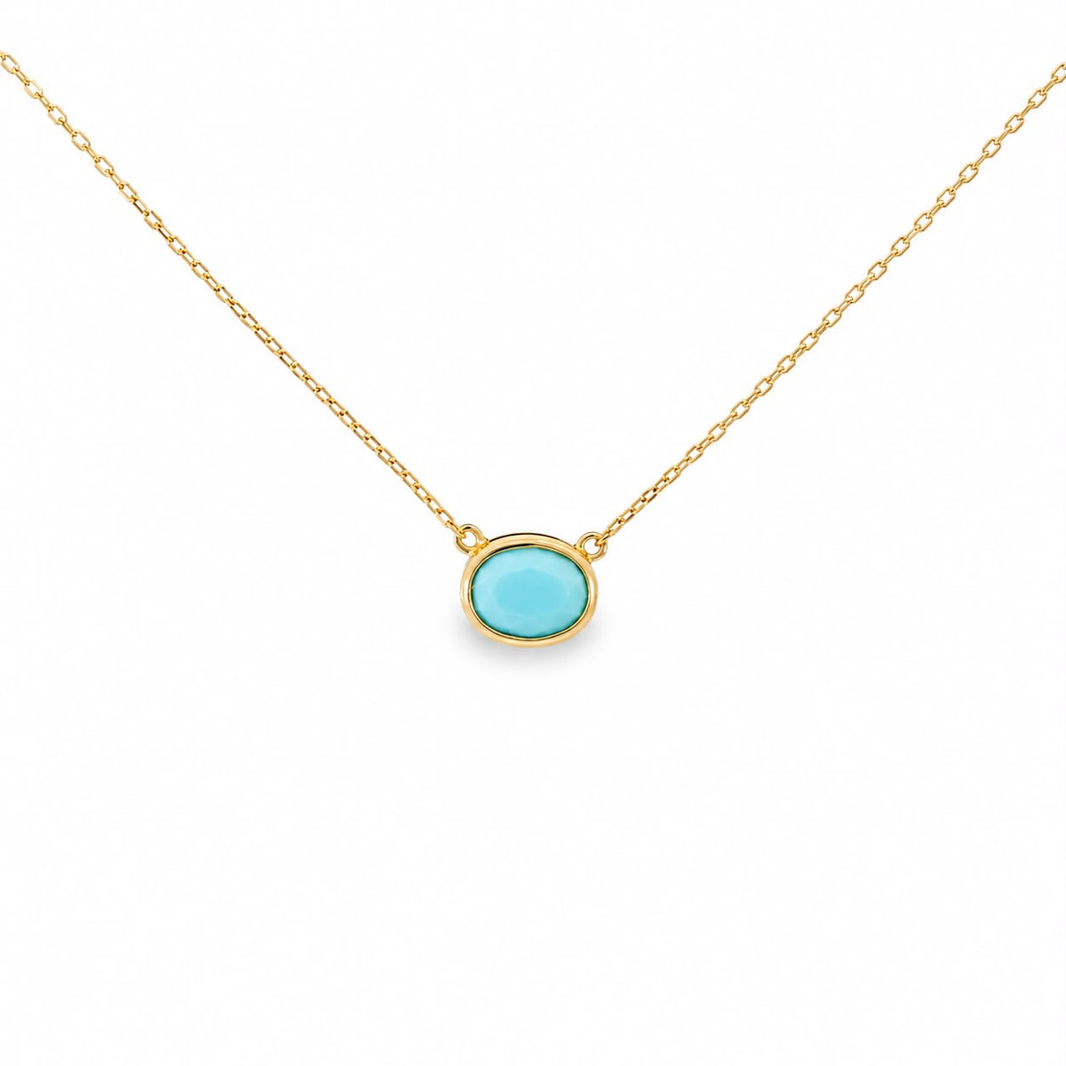 Oval East West Bezel Necklace 15+3" - PGN22318