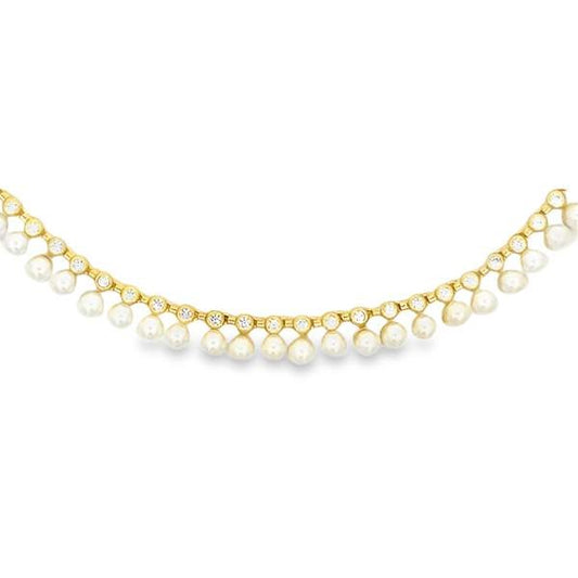 Pearl Bezel Necklace - KN22405
