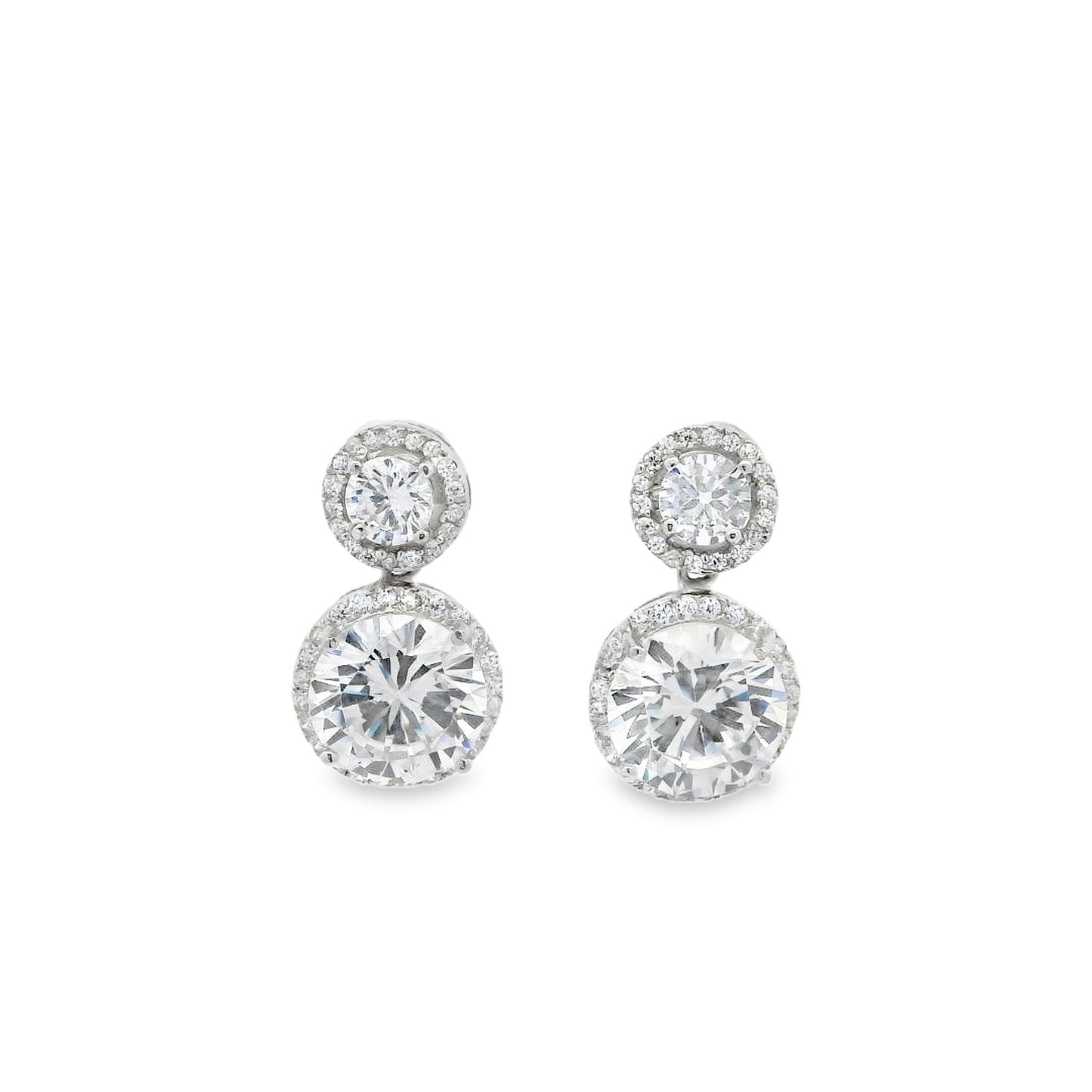10MM Double Round Halo Earring - KE191095