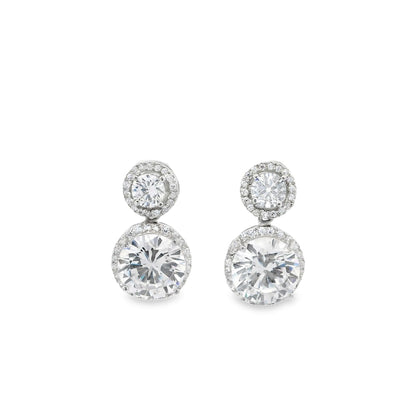10MM Double Round Halo Earring - KE191095