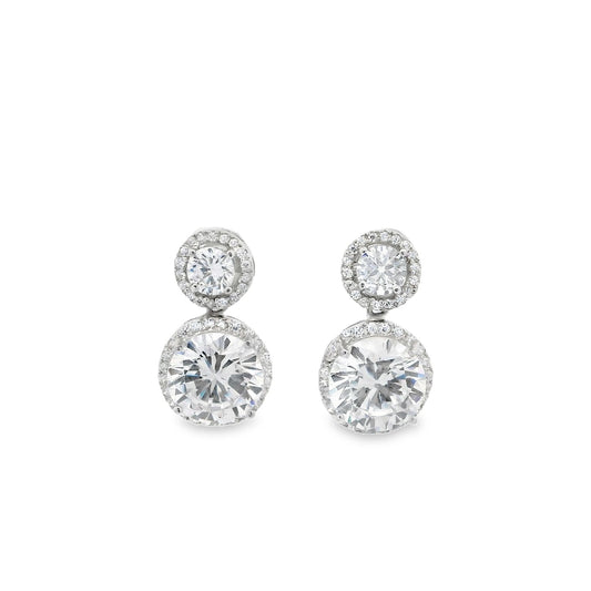 10MM Double Round Halo Earring - KE191095