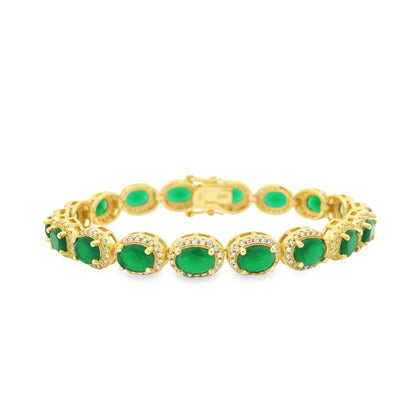 Oval Halo Elegant Bracelet - KB33124
