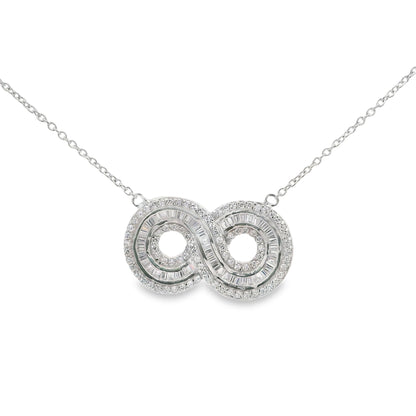 Large Baguette Infinity Necklace 15+3" - PGN23559