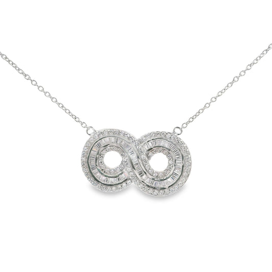 Large Baguette Infinity Necklace 15+3" - PGN23559