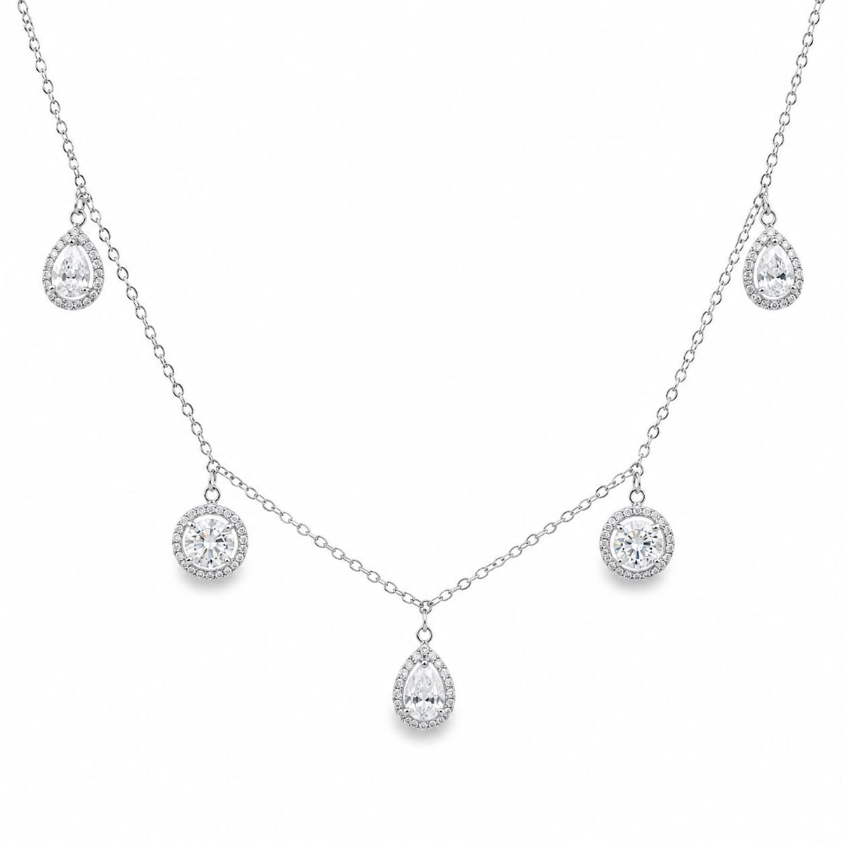 Floating Multi-Shape Dainty Necklace 15+3" - PGN22308