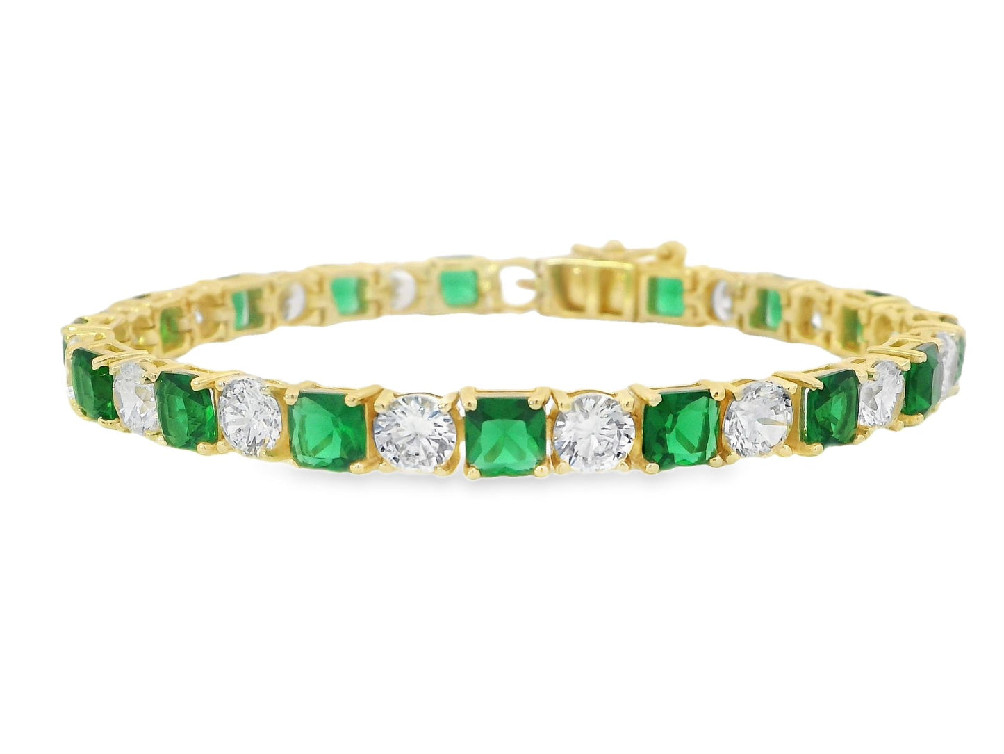 Small Princess cut & Round Bracelet 7" - KB33125