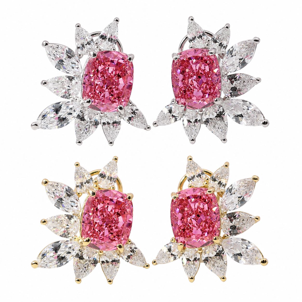 Cushion Cut Leaf Earring - KE192202