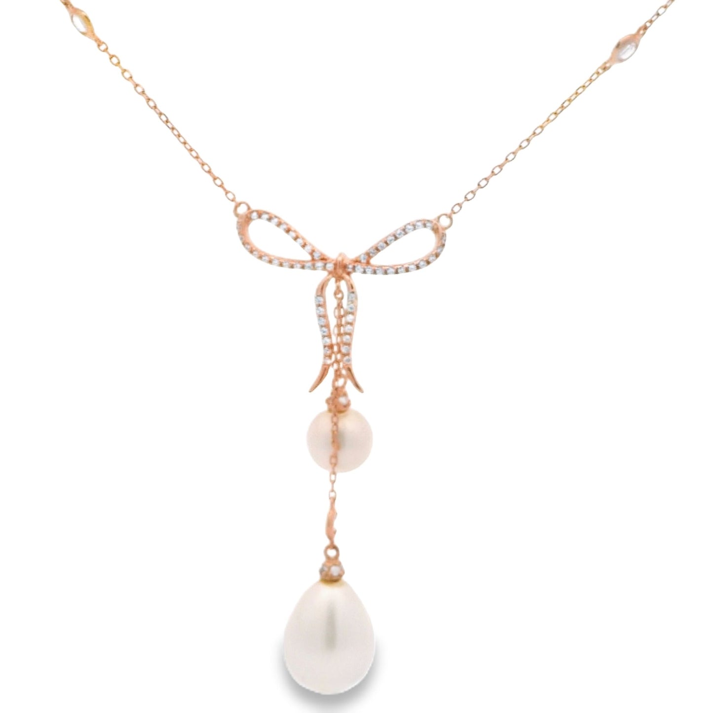 Bow & Pearl 15+3" Necklace - PGN22173