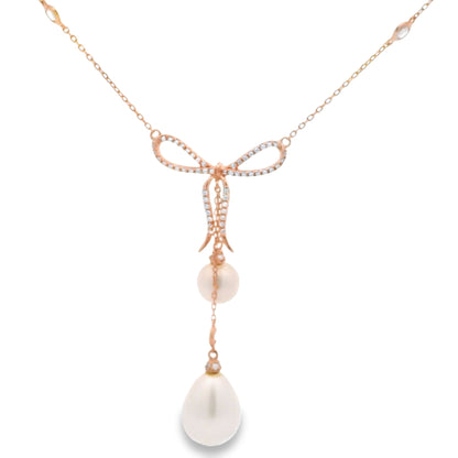 Bow & Pearl 15+3" Necklace - PGN22173