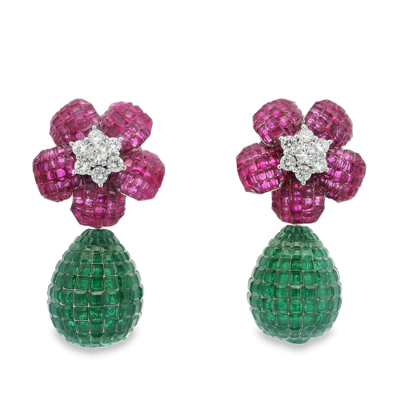 Invisible Set Flower Ball Drop Earring - AE100094W