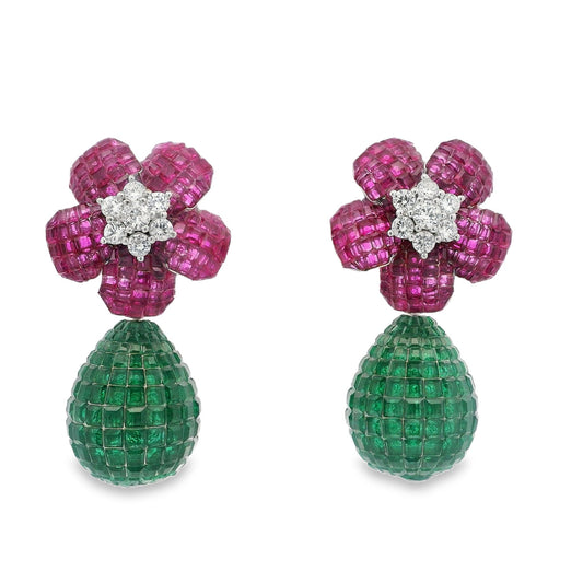 Invisible Set Flower Ball Drop Earring - AE100094W