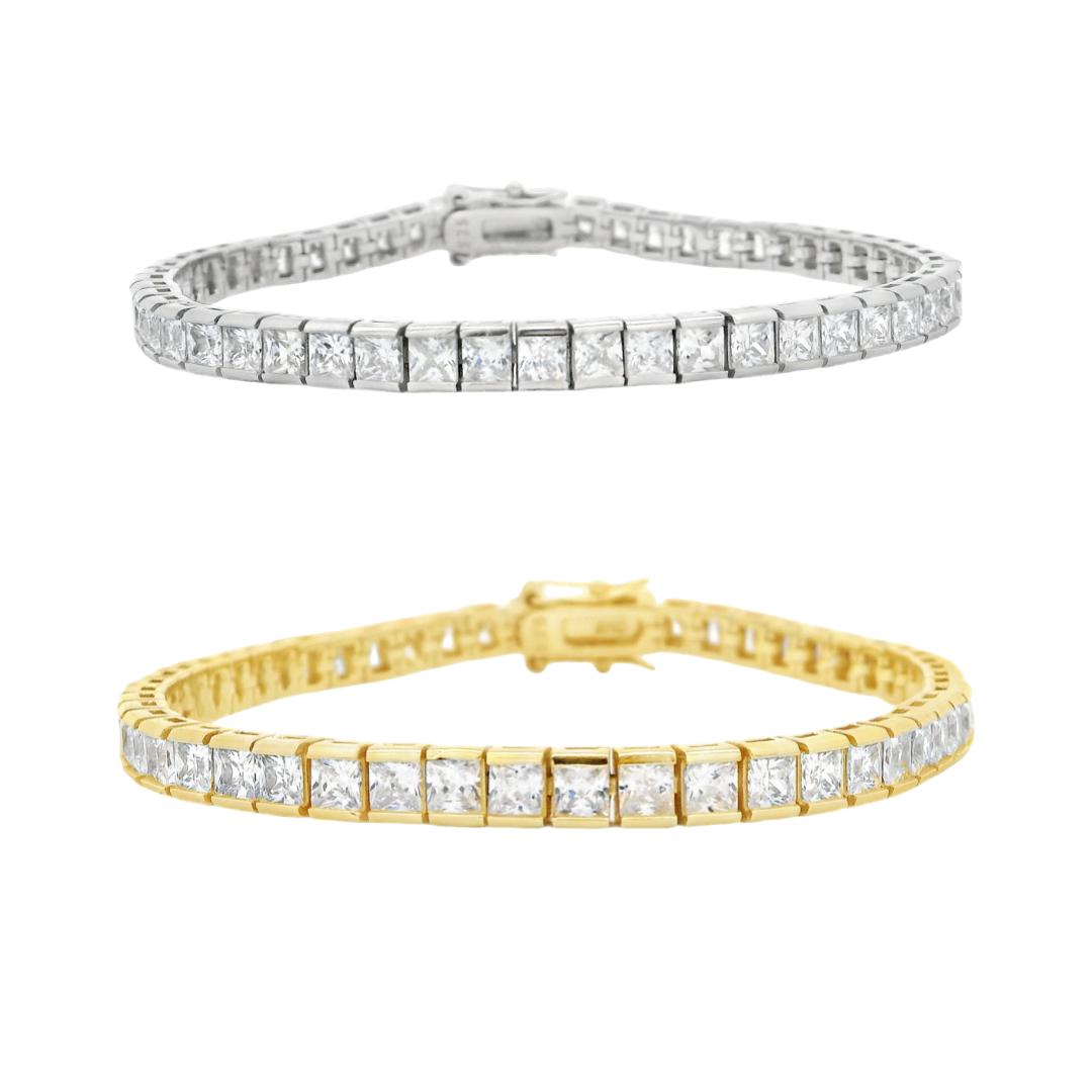 Princess Cut Diamond CZ 3MM Channel set Tennis Bracelet - AH0399C