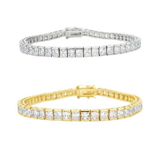 Princess Cut Diamond CZ 3MM Channel set Tennis Bracelet - AH0399C