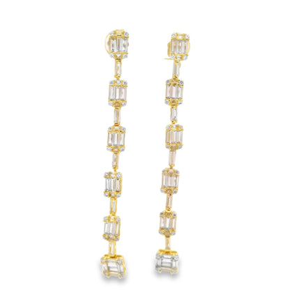 6 Baguette Cascade Earrings - KE192060