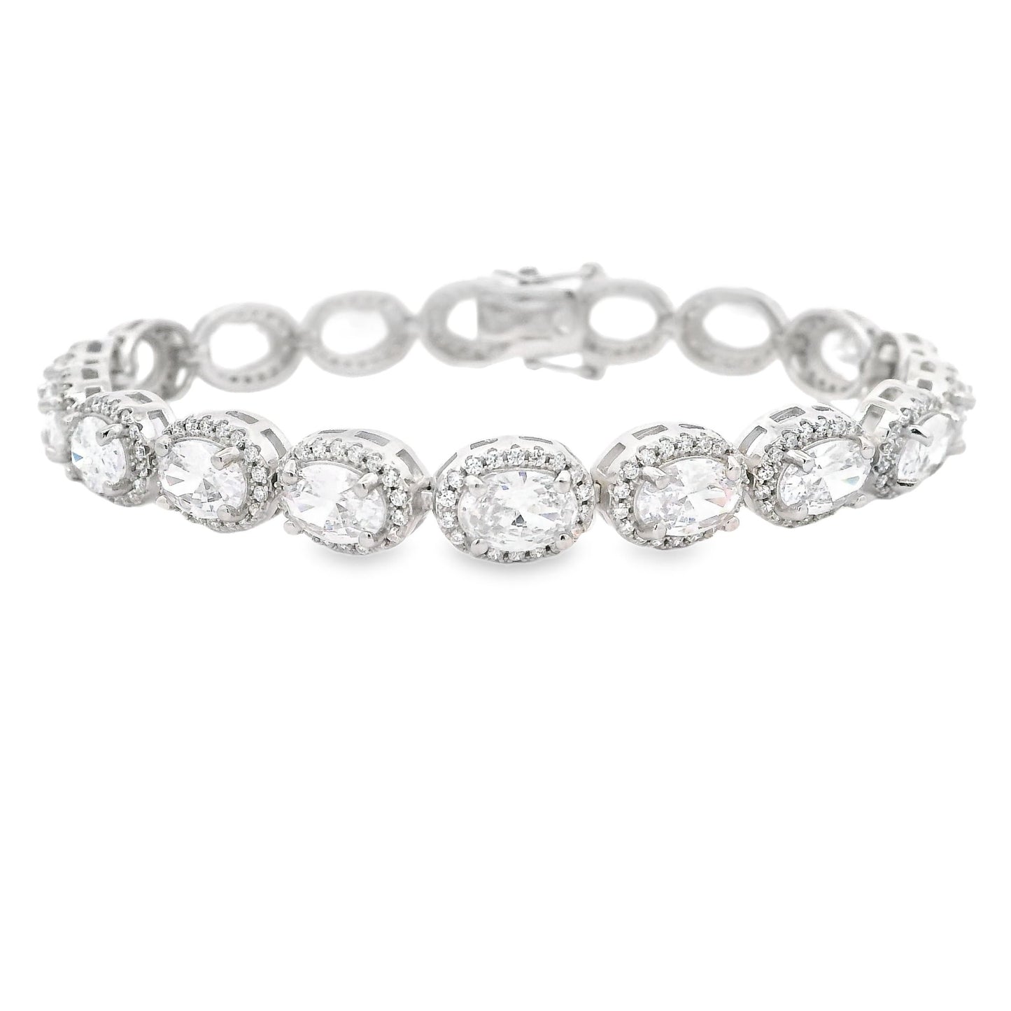 Oval Halo Elegant Bracelet - KB33124