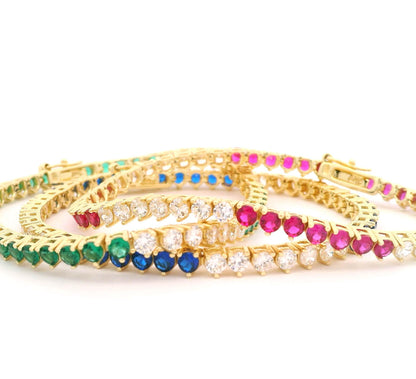 7/7 Pattern 3MM 3prong Tennis Bracelet - KB33064