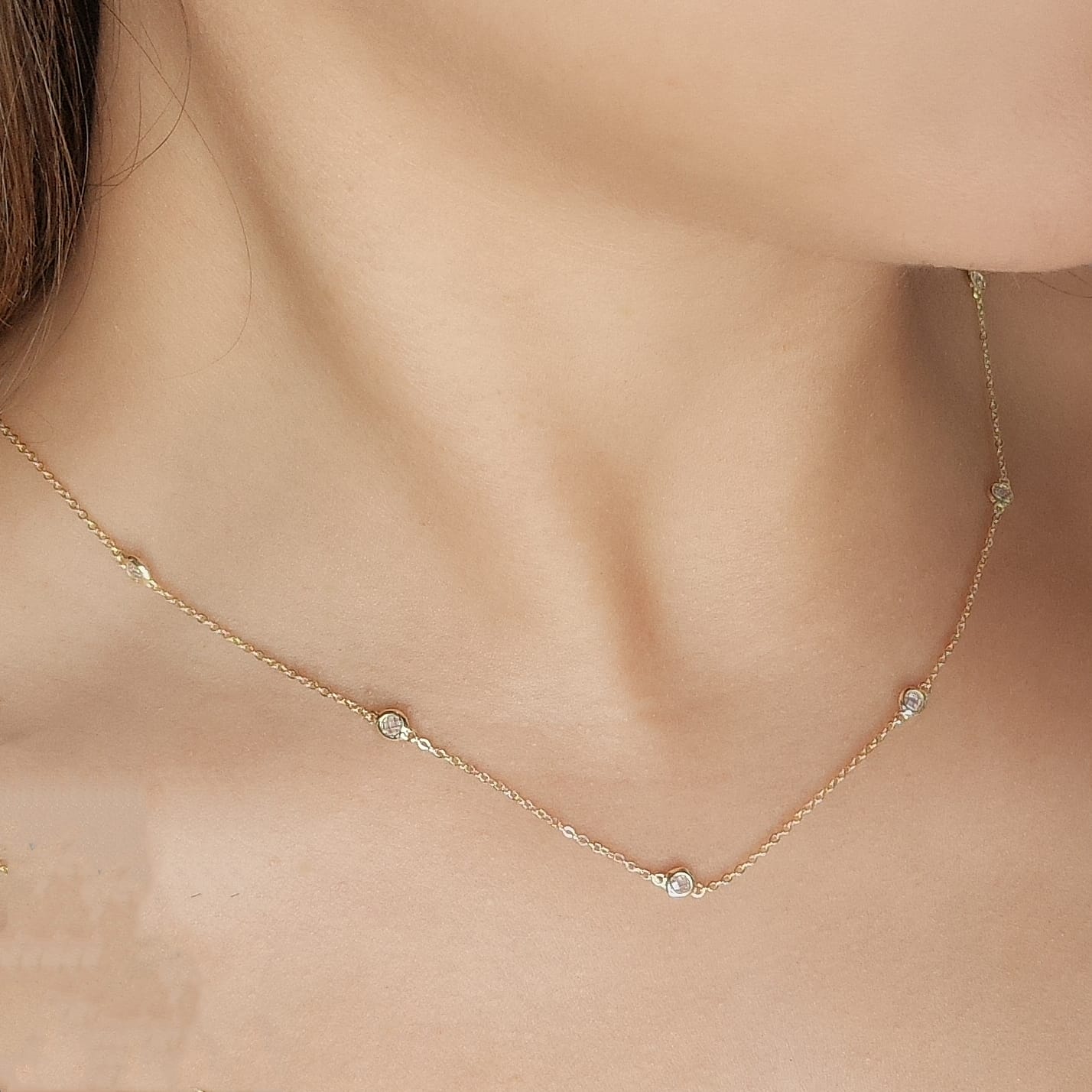 Small Diamond station Necklace - PGN22162