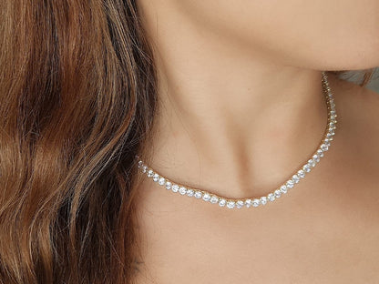 4MM 3Prong Tennis Necklace - KN22056