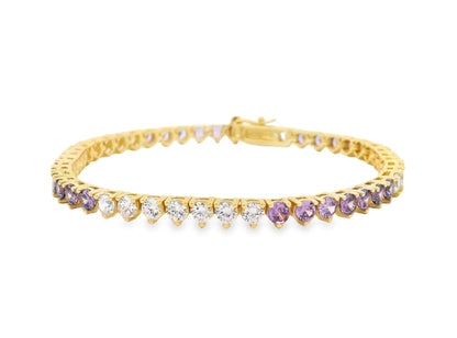 7/7 Pattern 3MM 3prong Tennis Bracelet - KB33064