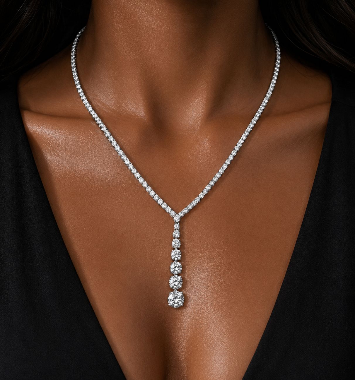 *ORDER WRITING* Graduate Lariat 16" Tennis Necklace - KN22329