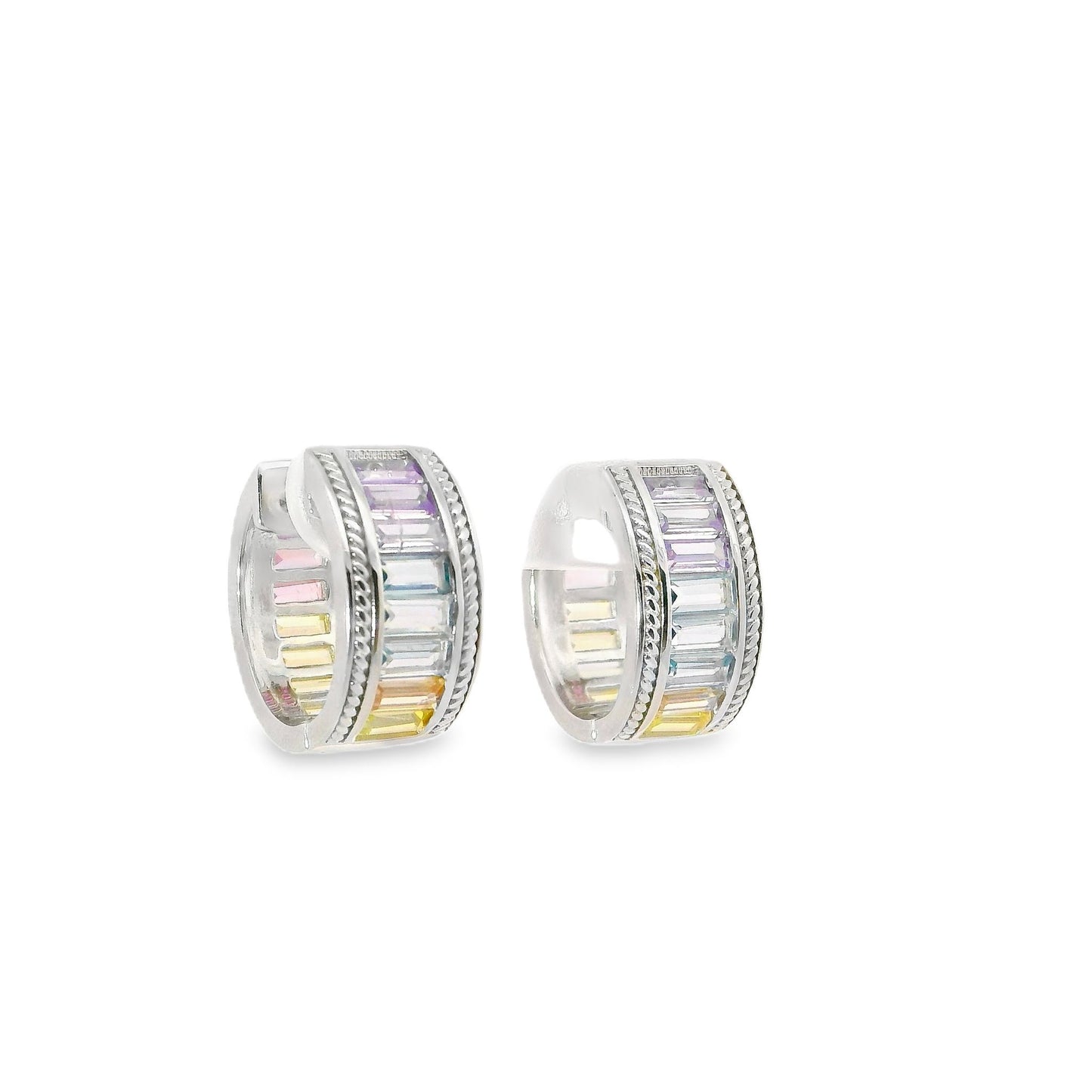 Multicolor Baguette Huggie Hoop - AE12128K