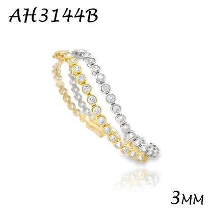 Bezel Diamond CZ 3MM Tennis Bracelet - AH3144B
