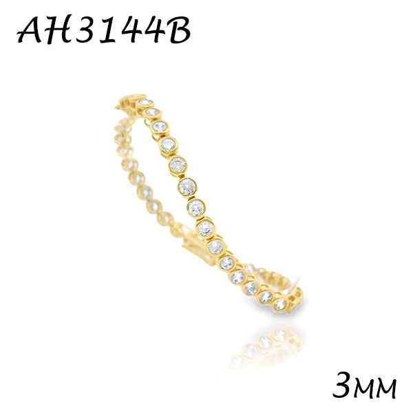 Bezel Diamond CZ 3MM Tennis Bracelet - AH3144B