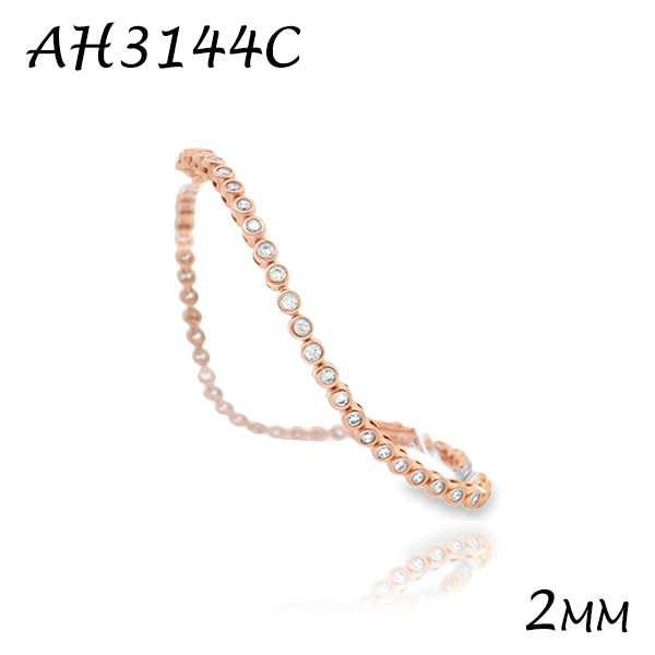 Bezel Diamond CZ 2mm Tennis Bracelet - AH3144C