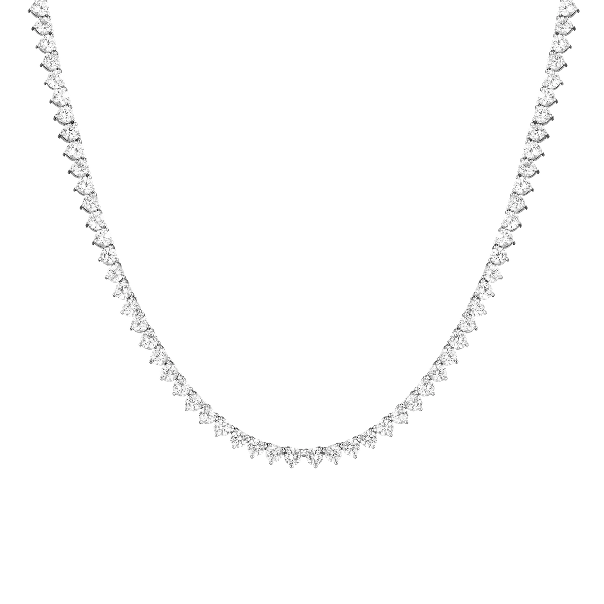 Diamond CZ 3MM 3prong Tennis/Riviera Necklavce - KN22053