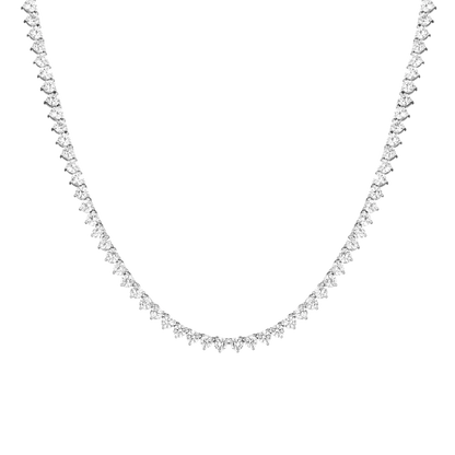 Diamond CZ 3MM 3prong Tennis/Riviera Necklavce - KN22053