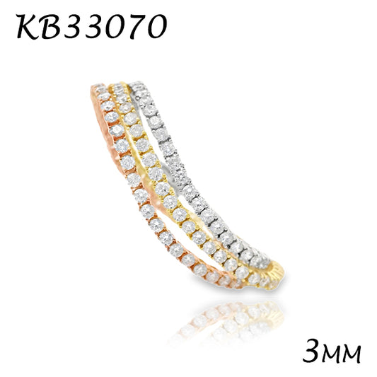 Diamond CZ 3MM 4prong Tennis Bracelet - KB33070