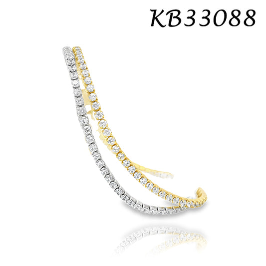 Micro Diamond CZ 2MM Tennis 6+1" Bracelet - KB33088-2