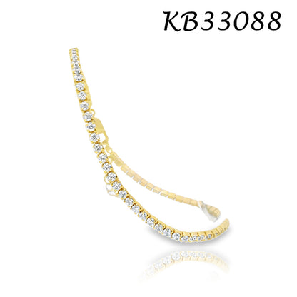 Micro Diamond CZ 2MM Tennis 6+1" Bracelet - KB33088-2