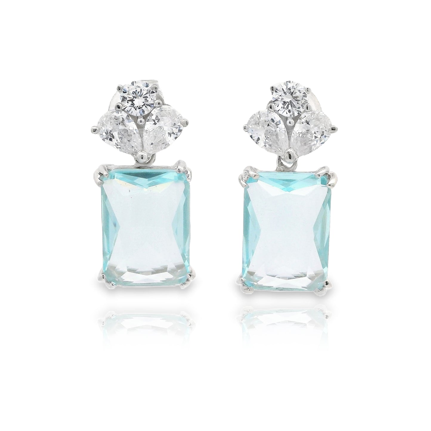 Fancy Emerald Cut Medium Earring - KE192013