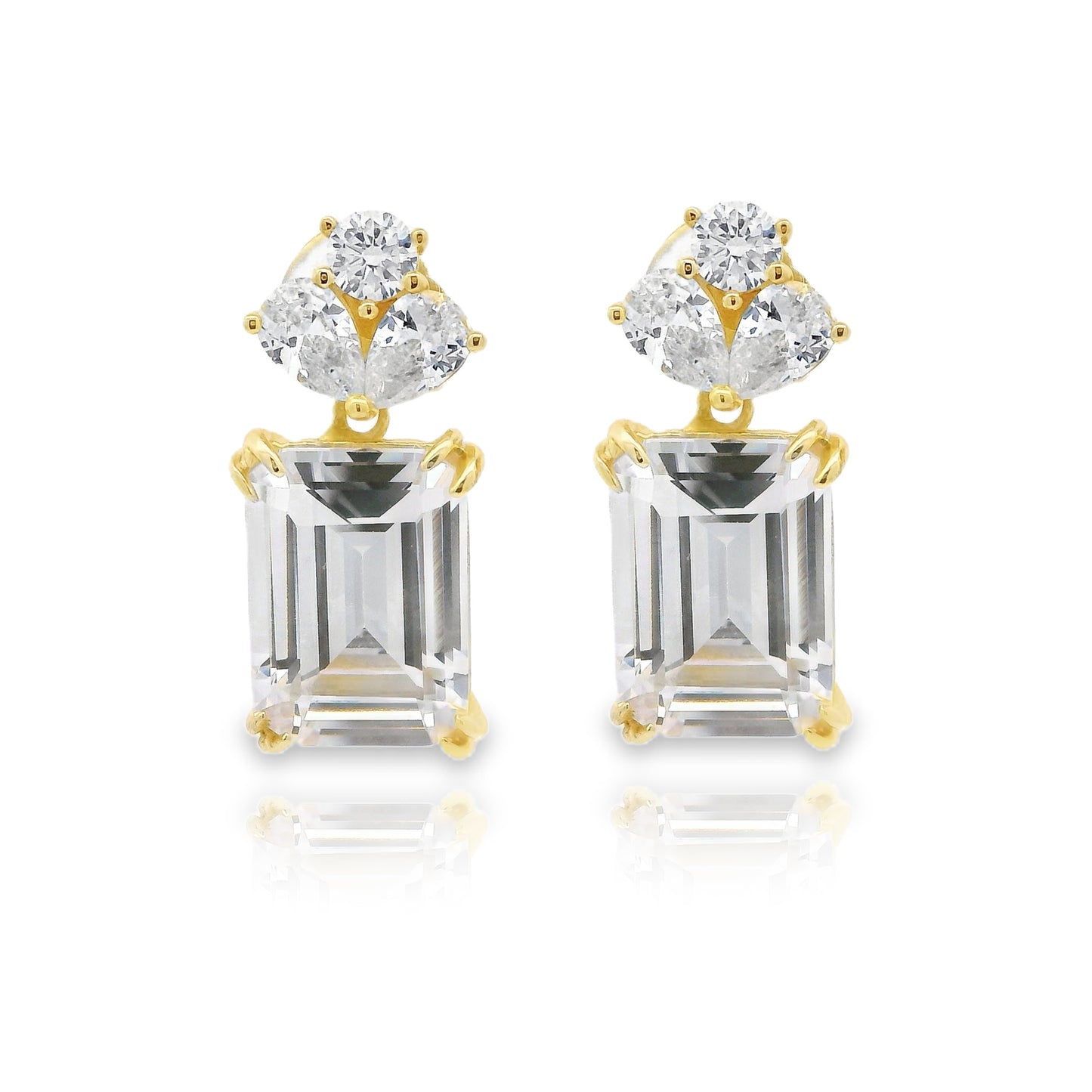 Fancy Emerald Cut Medium Earring - KE192013
