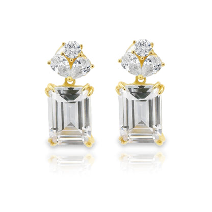 Fancy Emerald Cut Medium Earring - KE192013