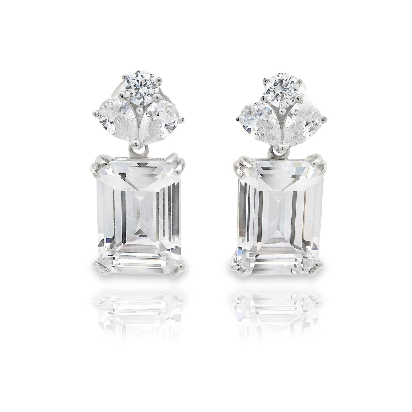 Fancy Emerald Cut Medium Earring - KE192013
