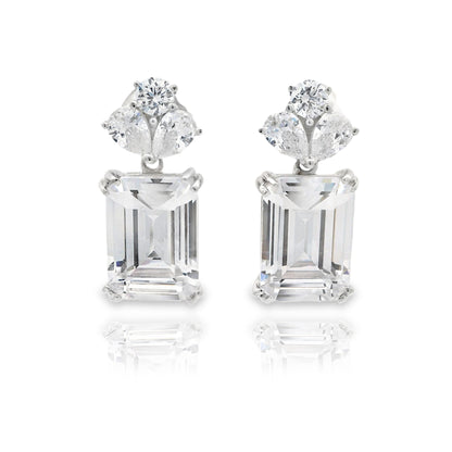 Fancy Emerald Cut Medium Earring - KE192013
