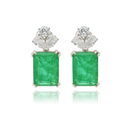 Fancy Emerald Cut Medium Earring - KE192013