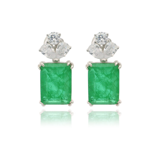 Fancy Emerald Cut Medium Earring - KE192013