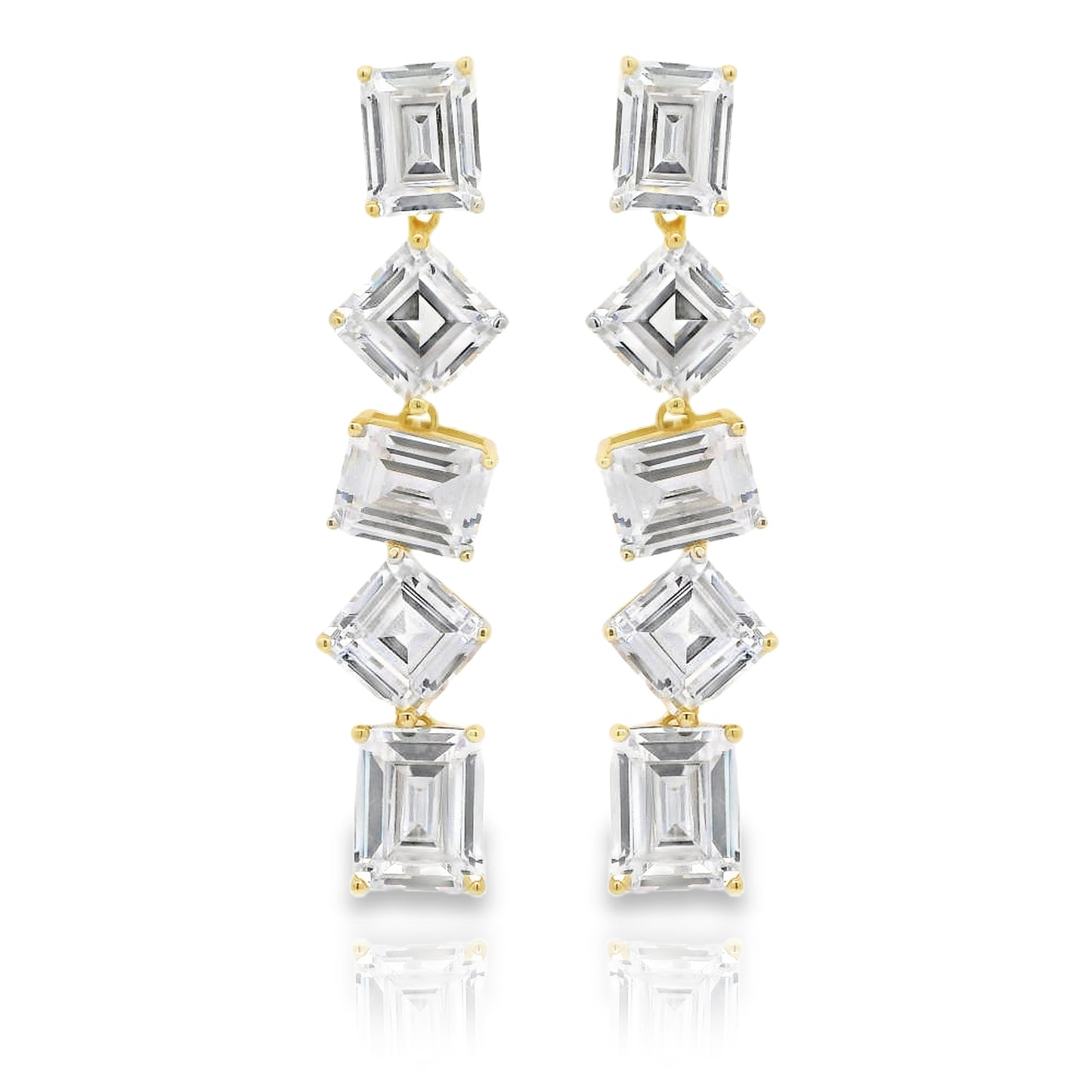 Drakes Asscher Cut 5 Drop Earrings - KE192019