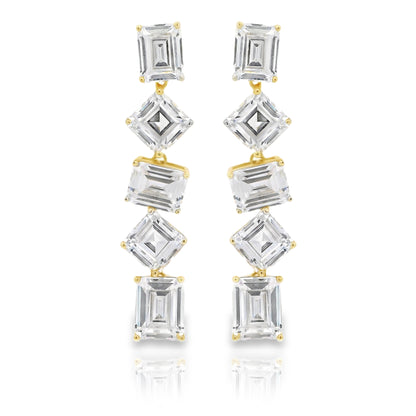 Drakes Asscher Cut 5 Drop Earrings - KE192019