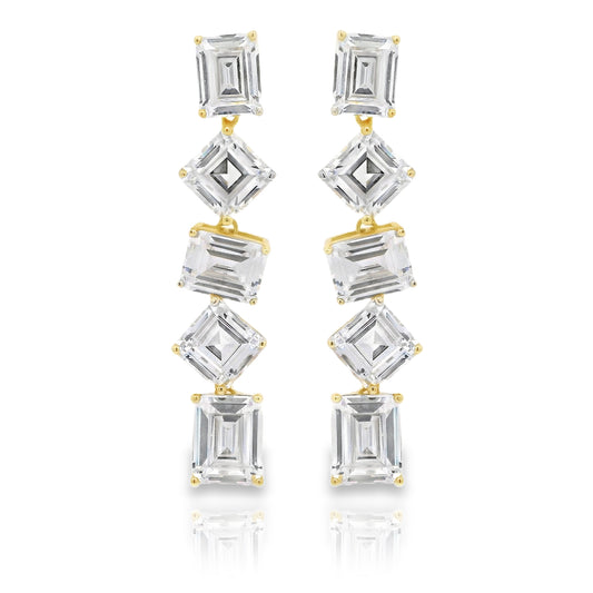 Drakes Asscher Cut 5 Drop Earrings - KE192019