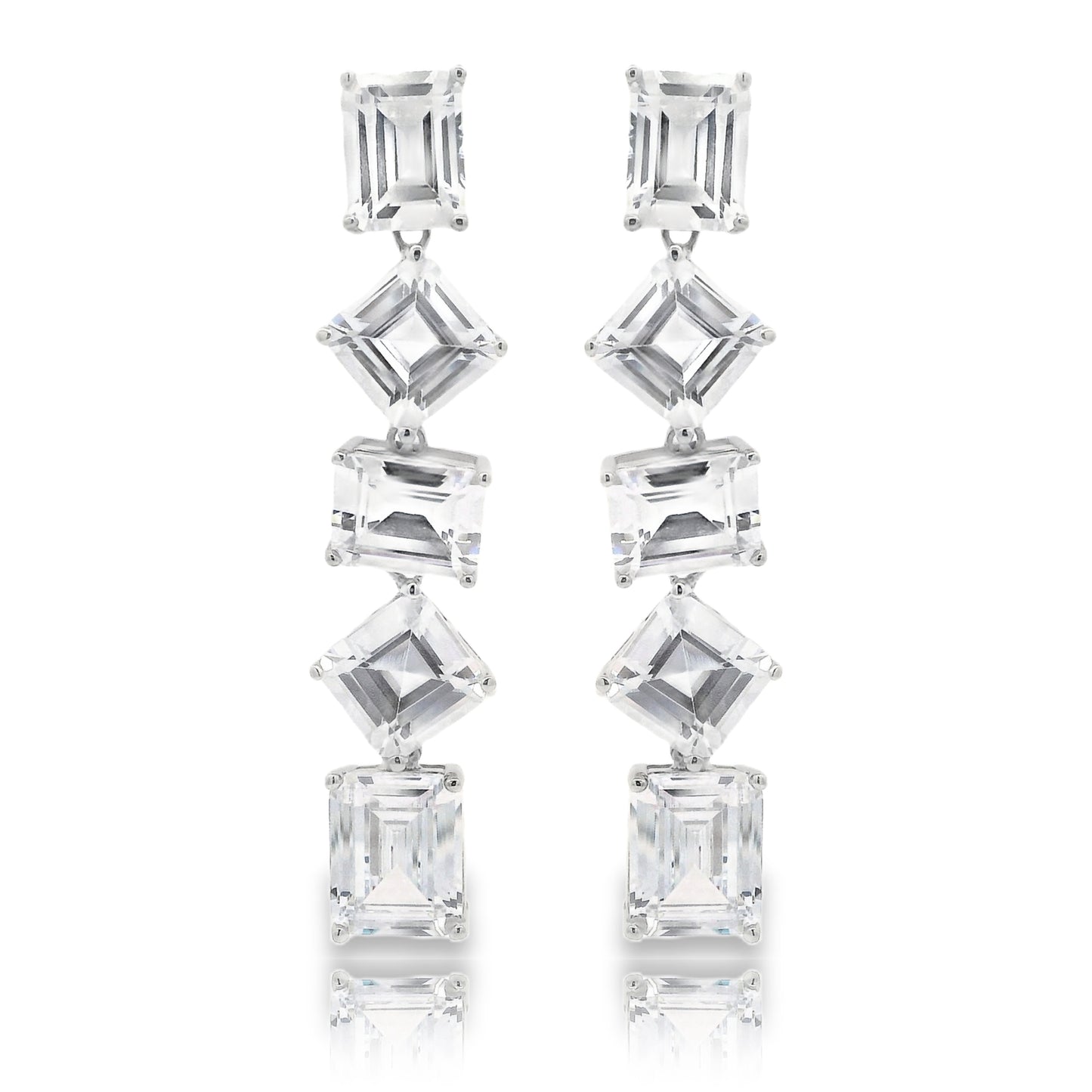 Drakes Asscher Cut 5 Drop Earrings - KE192019